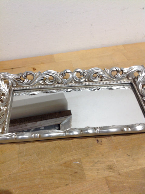 Tray- 13" Silver Metal Mirror