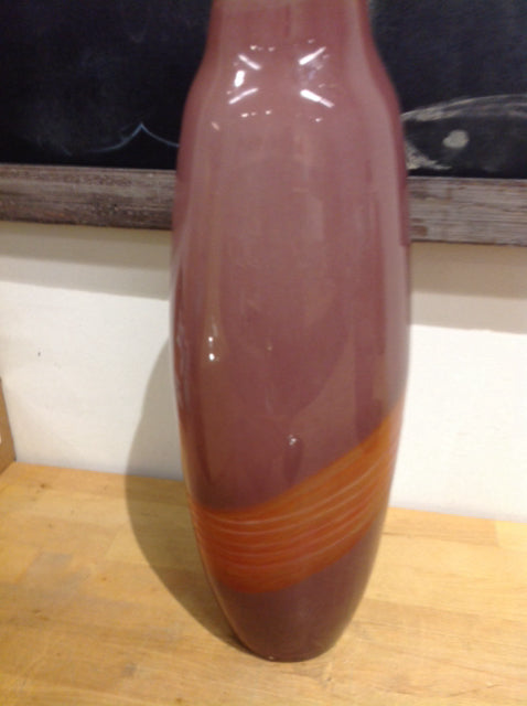 Vase - Purple & Orang Art Glass