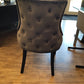 Grey Upholstered Nailhead Tufted Accent Chair