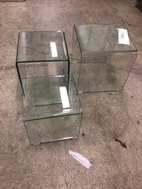 Set Of 3 Glass Nesting Tables