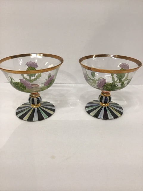 MacKenzie Childs "Thistle" Sherbert Glasses