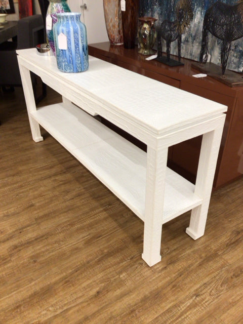 Jonathan Adler White Croc Console Table