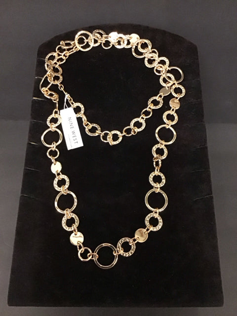 Nine West Gold Tone Open Circle Necklace