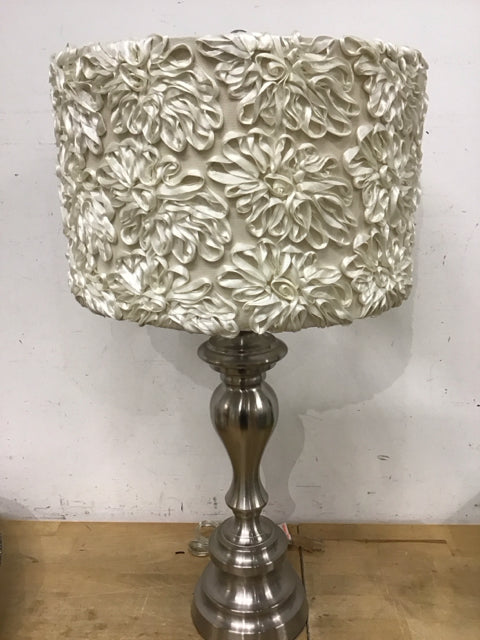 28" Silvertone Pedestal Lamp