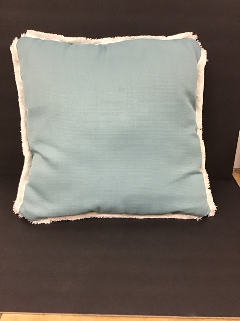 Teal Pillow w/White Fringe
