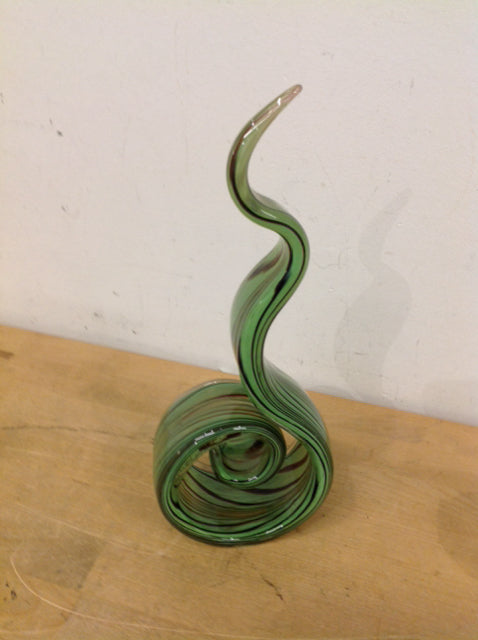 11" Green Art Glass Sculpture