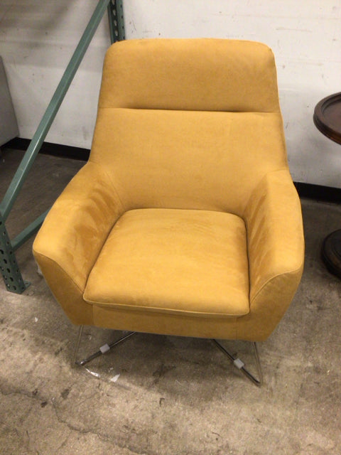 EL Dorado Carlo Perazzi Gold Microfiber/Suede Accent Chair W/Chrome Legs