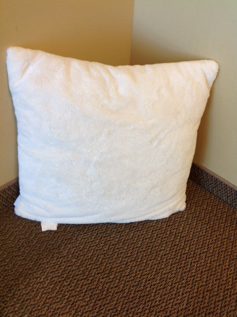 Pillow - 24" White Faux Fur