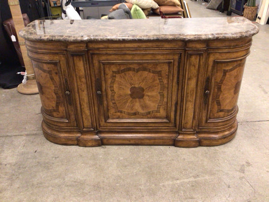 Thomasville Three Door/One Drawer Stone Top Buffet