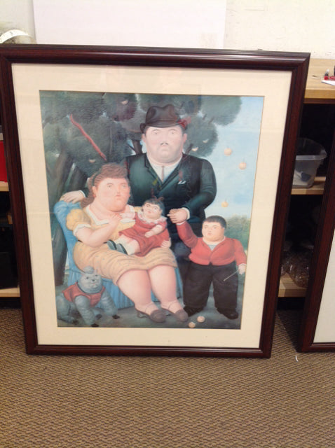 34x40 Framed "Una Famiglia" Botero Print on Paper