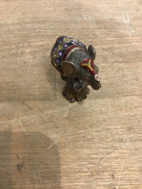 2.5" Gold Embellished Elephant Trinket Box
