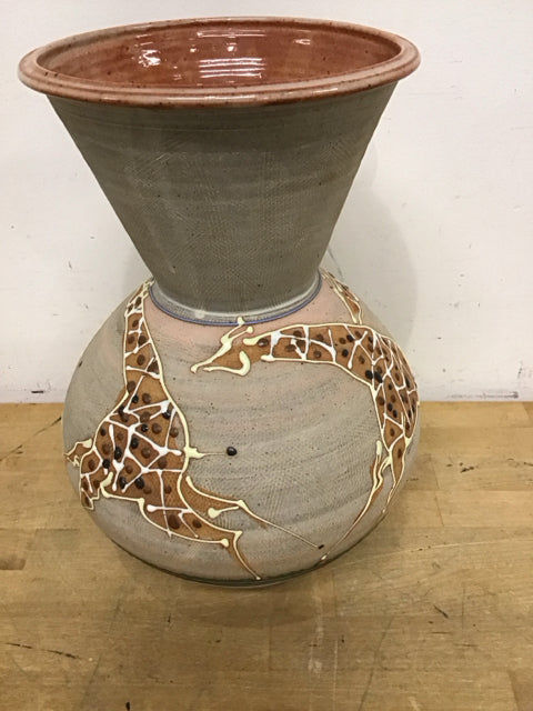 14.5" Giraffe Painted Ceramic Vase