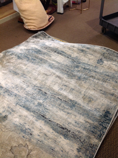 5.3x7.4 Blue/Grey Abstract Print Rug
