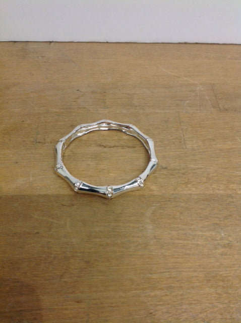 Silver w/Rhinestone Cuff Bracelet