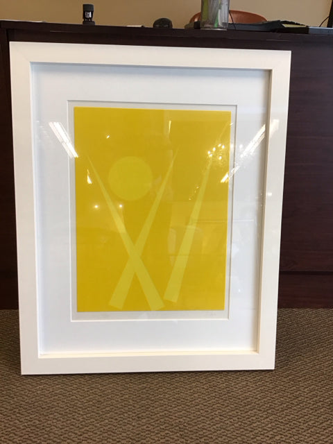 31x37 Framed Morton & Schulz Yellow Abstraction S/N