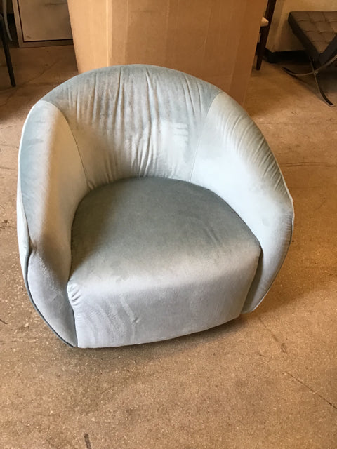 Carolina Home Blue Velvet Barrel Chair