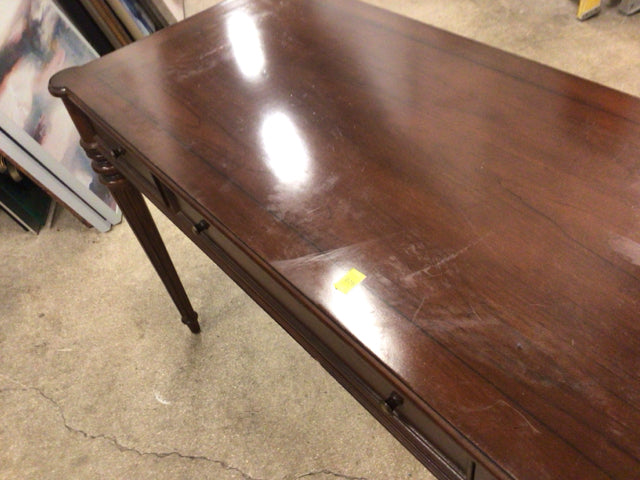 53” X 29" X 30" AS-IS Ethan Allen Custom Turret-Corner Home Office Desk(Marks)