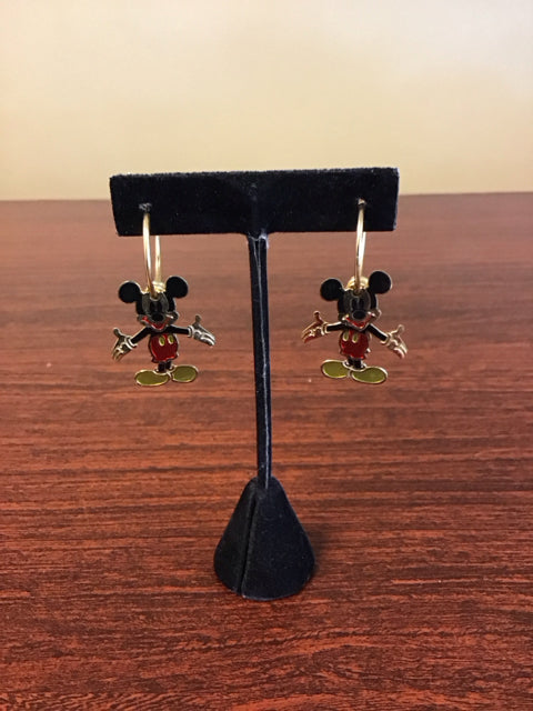 Goldtone Mickey Mouse Dangle Earrings