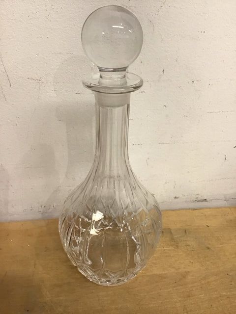 13" Clear Cut Glass Decanter