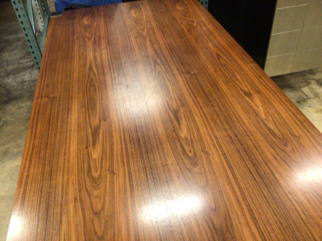 AS-IS Coaster Rectangle Metal & Wood Dining Table(Scratches in Top)