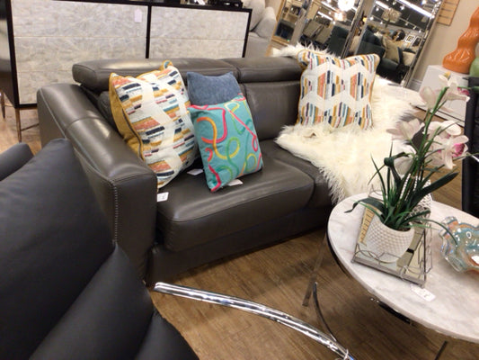 El Dorado Grey Vinyl Sleeper Sofa