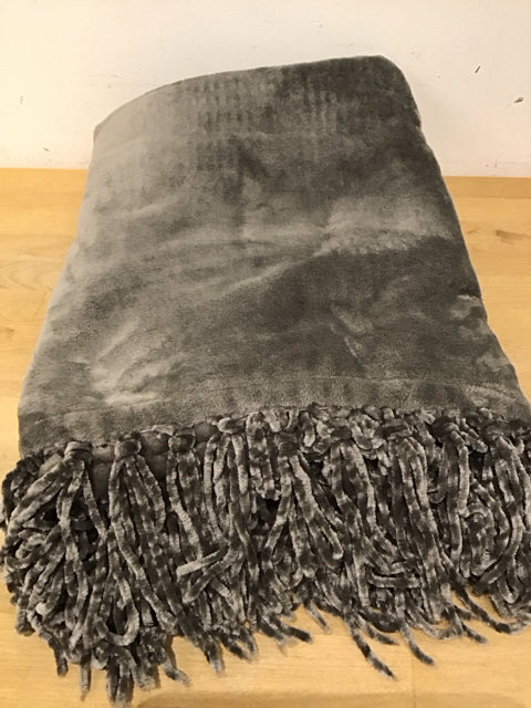 Gray  Velour Throw