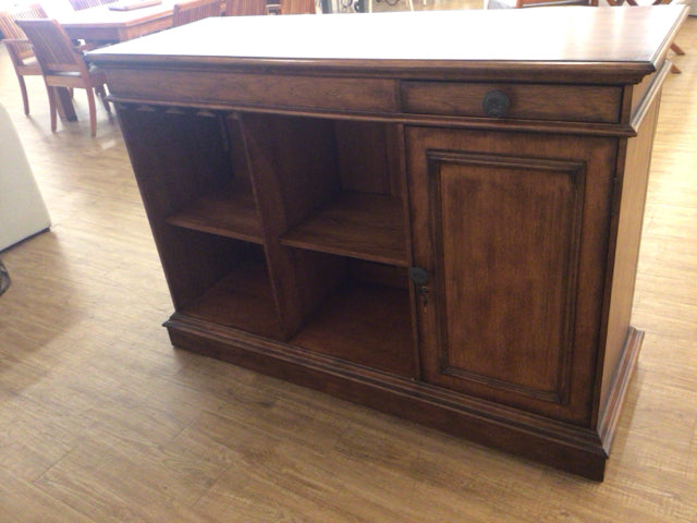 22 1/2" X 60 1/2" Wood One Drawer Bar W/2 Stools