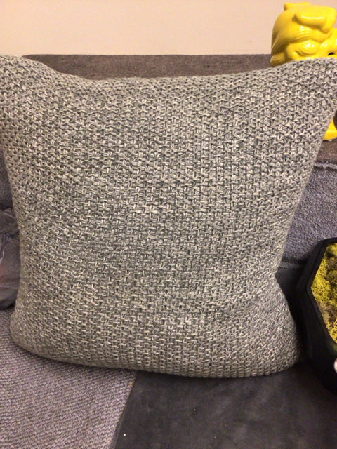 19" Grey Woven Pillow