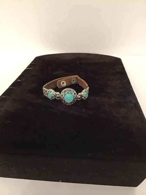 Leather Bracelet w/Turquoise