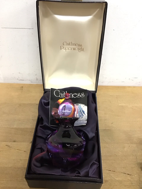 6.5" Caithness Purple Glass Perfume Bottle W/Top