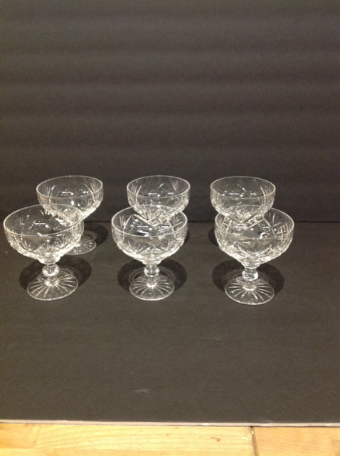 Set/6 Georgian Short Sherbert Stemware Webb Corbett