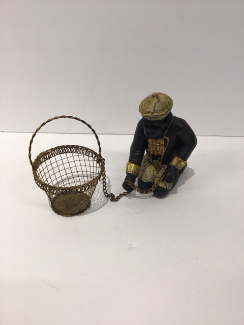 4" Blackamoor Figure w/Fishing Net