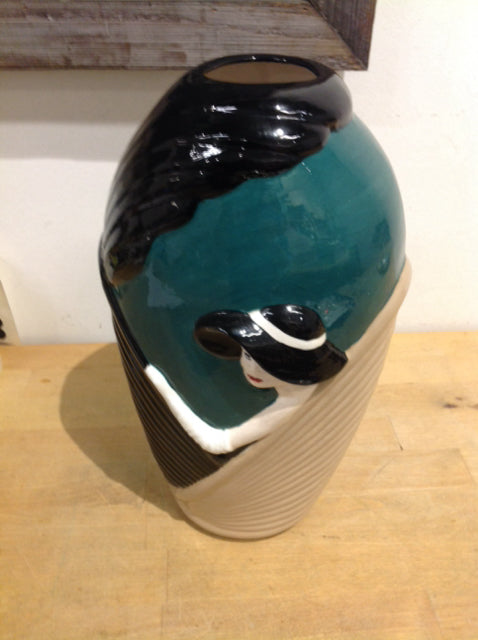 Vase- 12" Ceramic Hat Vase