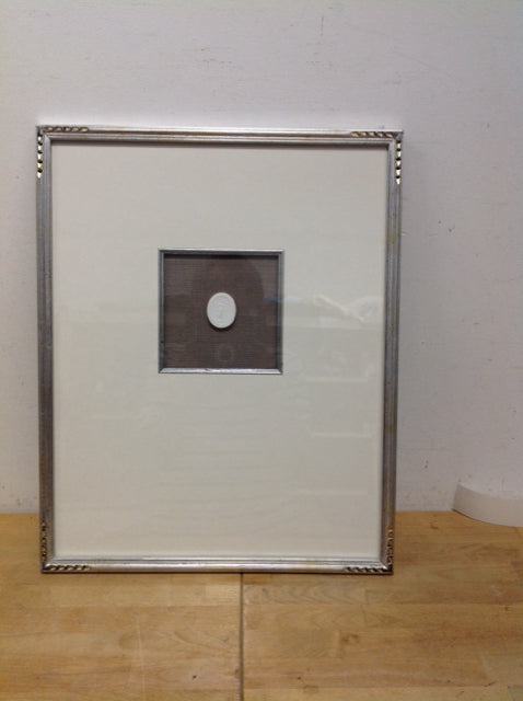 17"x21" Framed Plaster Intaglio on Canvas