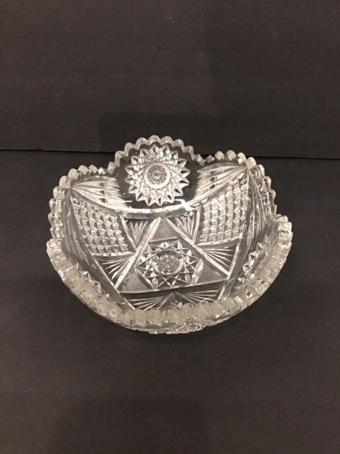 8" Carved Crystal Bowl
