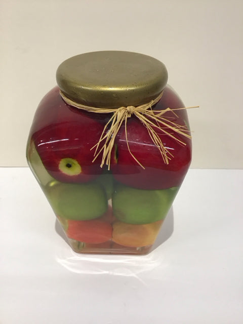 Wax Sealed Jar w/Faux Apples in Liquid