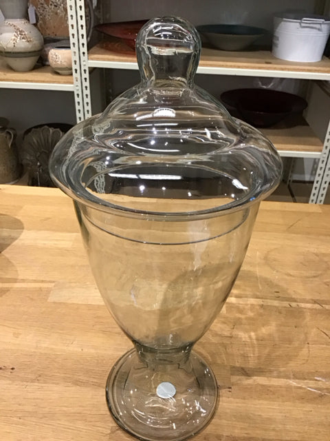 18" Glass Lidded Apothecary Jar