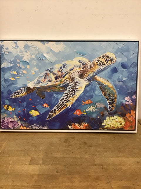 24"x16" Turtle Swimming Art Print