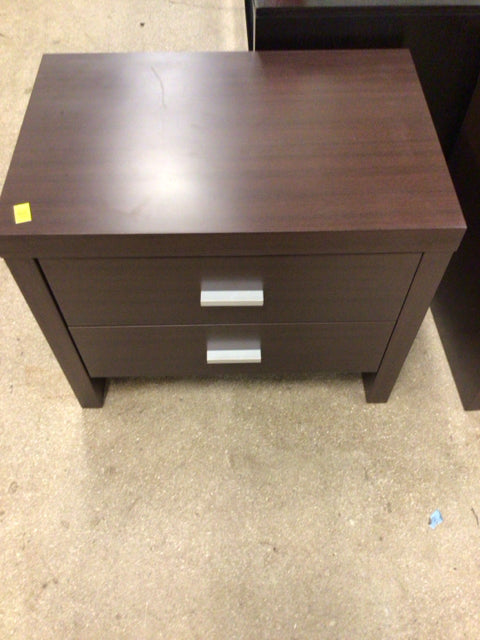 Brown Two Drawer Nightstand