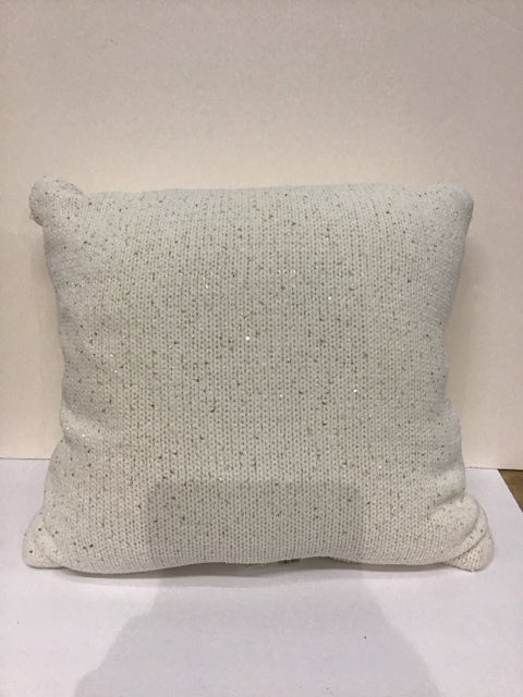 Tan Woven Pillow w/Gold Sequins