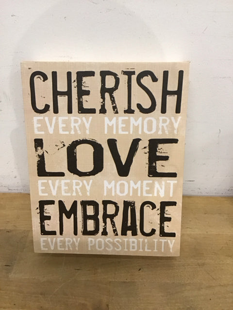 10"x8" Canvas Cherish Plaque