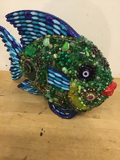 14"x10" Fish Scilpture "Lips" By Susan David COA