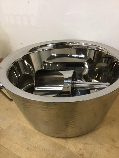 15" Round Silver Ice Bucket W/Scoop
