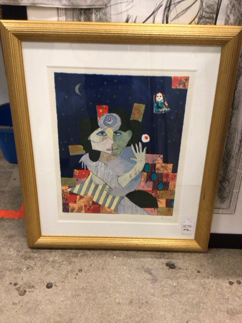 31x36 Framed Signed Bona Lithograph "The Kiss" COA