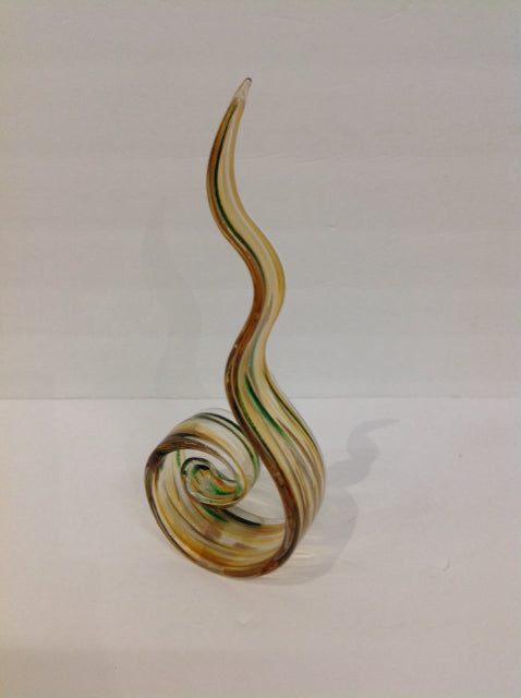 12" Multicolored Abstract Glass Sculpture
