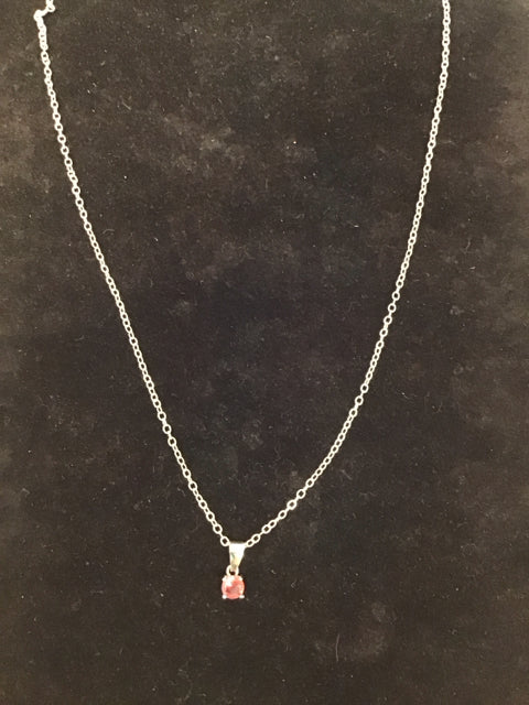 Silver EFFY Necklace w/Pink Crystal