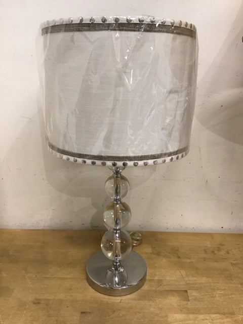 27" 4 Glass Sphere Chrome Base Table Lamp