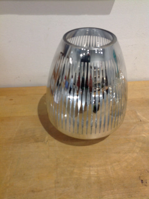 Vase- 8" Silver Glass