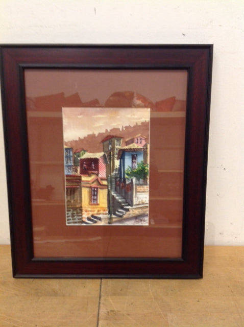 16" X 19" Signed City Street Abstract