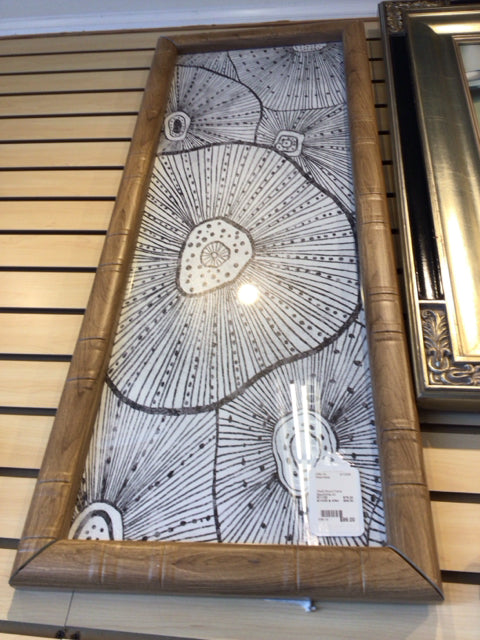 16x40 Wood Frame Black/White Art